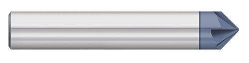 Titan TC87831 Solid Carbide Chamfer Mill, 4 Flute, Single End, 120 Degree Angle, AlTiN Coated, 1/4" Size, 1/4" Shank Diameter, 2-1/2" Overall Length