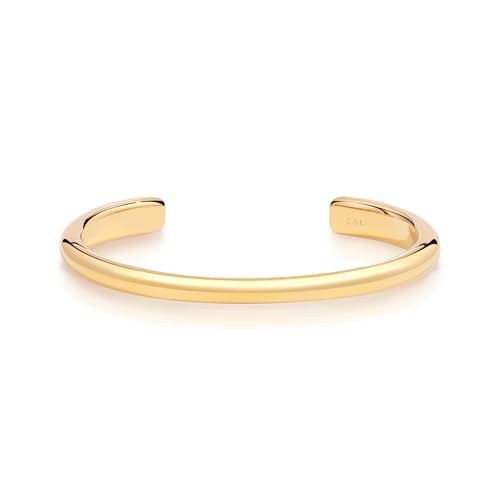 COBI 316L Stainless Steel Bangle Bracelets for Women, 18K Gold Thin Chunky Open Cuff, Everyday Wear, Minimalist Bracelet, Everyday Jewelry, Fashion Accessories, Hypoallergenic, Ideal Gifts - Gold