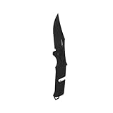 SOG Trident at Ambidextrous Professional Straight Folding Knife | Heat-Treated CRYO D2 3.75" Stainless Steel Blade, Blackout