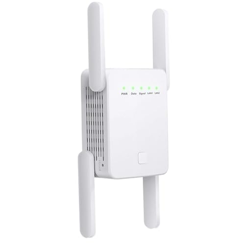WiFi Repeater, Extender,WiFi Extender Signal Booster, 4 Antennas, 2 EthernetPorts, 300 sqm Coverage, Easy Setup Home and Office WiFi Amplifier (300mbps)