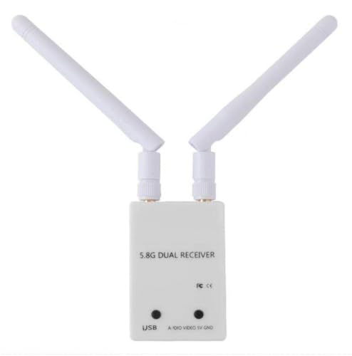 HeEHQA FPV Receiver Compatible with Android Phones 58G 150CH OTG with Audio Compatibility(Dual White)