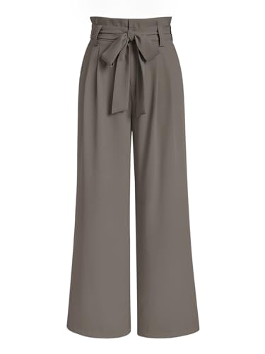 LILLUSORY Wide Leg Dress Pants Womens Petite Palazzo 2025 Flowy Summer High Waisted Paperbag Business Casual Outfits Clothes Office Cute Teacher Work Trousers Straight Dressy Slacks Clothing