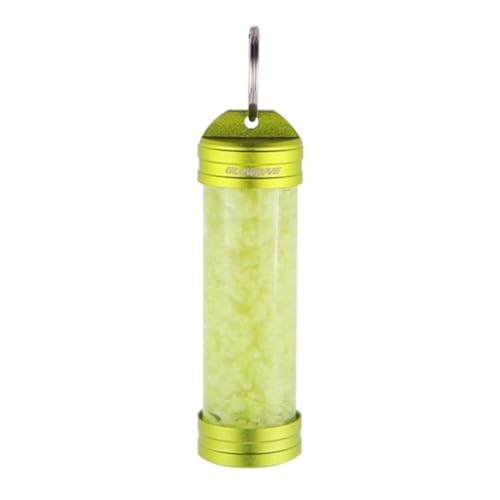 FEILBER Self Luminous Tubes Keychain Glow-in-the-Dark Pendant with Rare Earth Materials for Diving, Nighttime Dog Walking, Camping, Hiking, Lighting Keychain for Outdoor EDC Gear (Green)