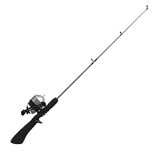 Zebco 33 Dock Spincast Reel and Fishing Rod Combo, 42-Inch 1-Piece Z-Glass Rod with EVA Handle, Quickset Anti-Reverse Fishing Reel with Bite Alert, Silver