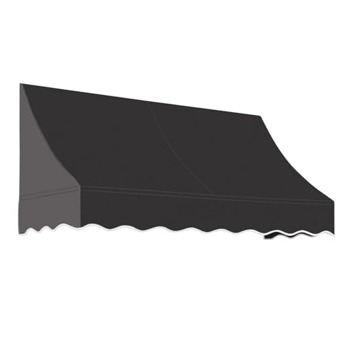 Awntech 10' Nantucket (124.5"-31"-24") Curved Slope Fixed Awning, Black