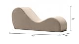 Avana Sleek Chaise Lounge for Yoga - Made in The USA - Great for Stretching, Relaxation, Exercise & More, 60D x 18W x 26H Inch, Beige