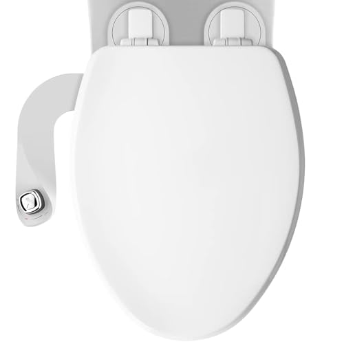 Mayfair Cassel Bidet Bundle, Slow-Close Never Loosen Toilet Seat with Perfect Fit, Fresh Water Spray, Non-Electric, Easy to Install Bidet, ELONGATED, White