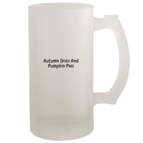 Molandra Products Autumn Skies and Pumpkin Pies - Frosted Glass 16oz Beer Stein, Frosted