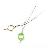 6/7 inch Barber Scissors Shear Curved - Hair Cutting Scissors Two-way Bent Blade Scissor Japanese 440C Steel - Hair Stylists Shears with Twin Tail (C-7 inch-Curved Scissor)