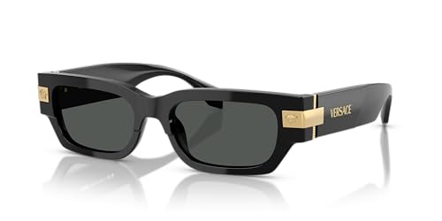 Versace Man Sunglasses Black Frame, Dark Grey Lenses, 53MM