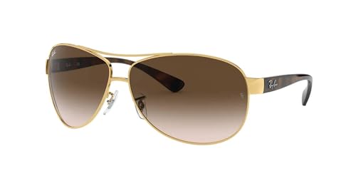 Ray-Ban Men's RB3386 Aviator Sunglasses, Gold/Brown Gradient Dark Brown, 67 mm