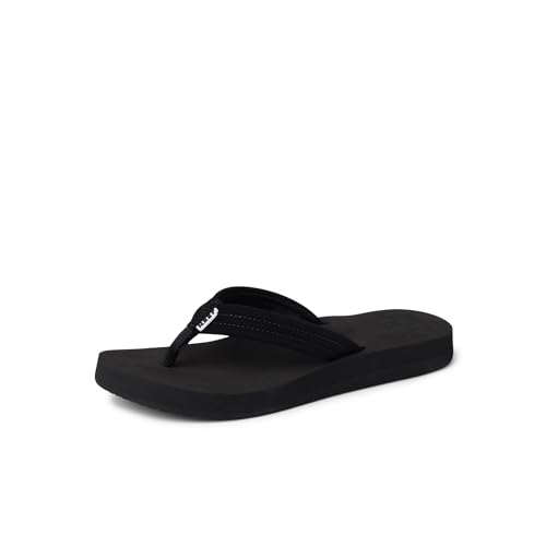 Reef Cushion Breeze Womens Flip Flop, Ultra Soft Cushion Footbed, Arch Support, Black/Black, 8