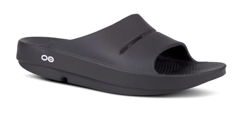 OOFOS - Unisex OOahh Sport - Post Run Recovery Slide Sandal (Jet Black, US Men's Size 10/Women's Size 12)