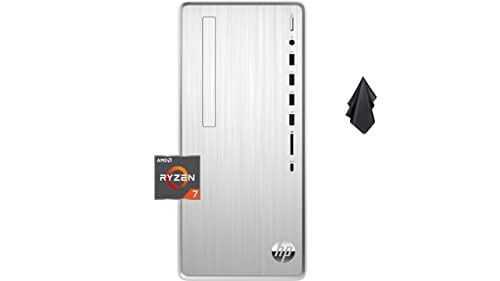 HP Pavilion TP01 Desktop Computer, AMD Ryzen 7-5700G (Beats i9-10900), AMD Radeon, DVD Writer, Wireless, 9 USB Ports, HDMI, Bluetooth, Windows 11 Home (32GB RAM | 1 TB PCIe SSD)