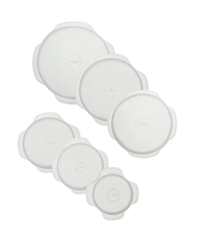 W&P Reusable Silicone Stretch Lid, Set of 6 Circular Lids, Dishwasher Safe, Freezer Safe, LFGB/Premium Materials, Microwave Safe, Clear