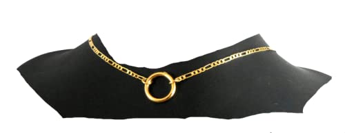 Tiny 0.5" Delicate day Collar Choker 14K Gold O Ring Unisex Necklace Circle gothic charm pure plated for Men Women teenager Gift light and statement