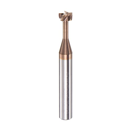 HARFINGTON T Slot End Mill Milling Cutter 6mm Cutting 3mm Depth 6mm Shank Solid Carbide Titanium Coated 4 Flutes for Stainless Steel Alloy