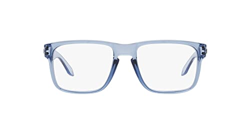 Oakley Men's Ox8156 Holbrook Rx Square Prescription Eyewear Frames, Transparent Blue/Demo Lens, 54 mm