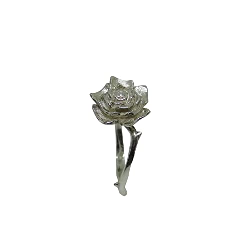 Sterling Silver Rose Ring, Rose Thorn Ring, Womens Ring, Ring Silver