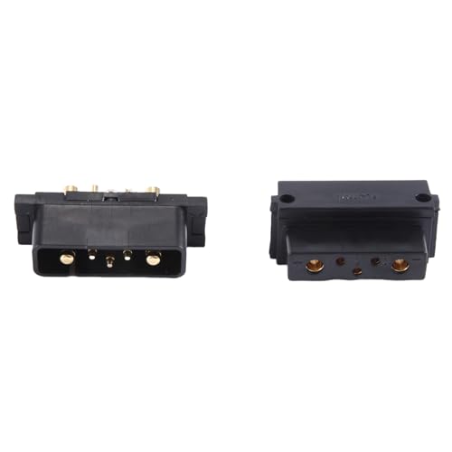 Beuiouer 1Pair Lithium Battery Box Power Discharge Connector 5 Pins Male Plug and Female Plug,E-Bike Parts Power Plug for Hailong Easy to Use, Black & Gold