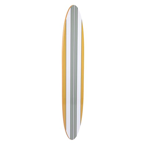 Creative Co-Op 65.5 Inches Reclaimed Wood Striped Surfboard Wall Décor, Multicolor