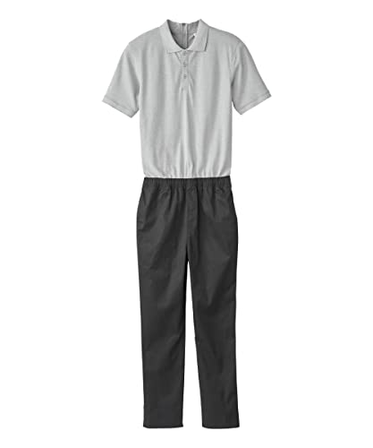 Silverts Mens Stay Dressed Jumpsuit Heather Gray/Black MD One Size