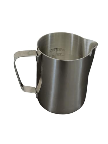 Rattleware 32 oz Stainless Steel Etched Macchiato Pitcher - Perfect for Home, Cafe, Restaurant, Hotel, Office, Or Commercial Use - Steaming & Frothing Pitcher Trusted By Baristas