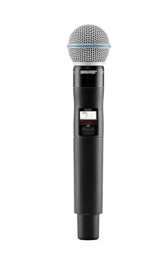 Shure QLXD2/B58 Handheld Transmitter with BETA 58A Vocal Mic Capsule - for use with QLX-D Digital Wireless Microphone Systems, Receiver Sold Separately | H50 Band (QLXD2/B58=-H50)