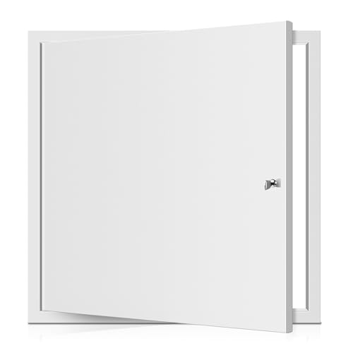 Access Panel for Drywall, 14 x 14 inch with Lock and Key, for Ceiling, Electrical Conduits, Heavy Duty Metal Steel Access Door (White)