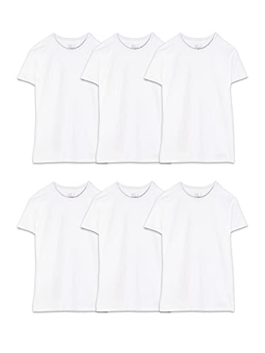 Fruit of the Loom mens Stay Tucked Crew T-shirt Underwear, Big Man - White 6 Pack, 5X-Large US
