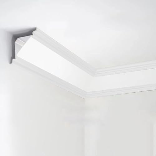 Modern 12m LED Indirect Lighting Crown Molding - Easy to Install Aluminum Trim for Bedroom Ambiance - Silver Baseboard Lighting for Deck Roofline - Enhance Your Space with Indirect Ceiling L