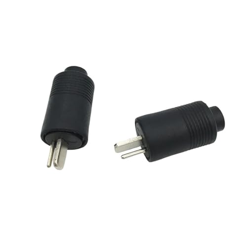 10Pcs 2 Pin DIN Male/Female Speaker Plug 2-Pin Jack HiFi Loudspeaker Solder Connector Black(Male)