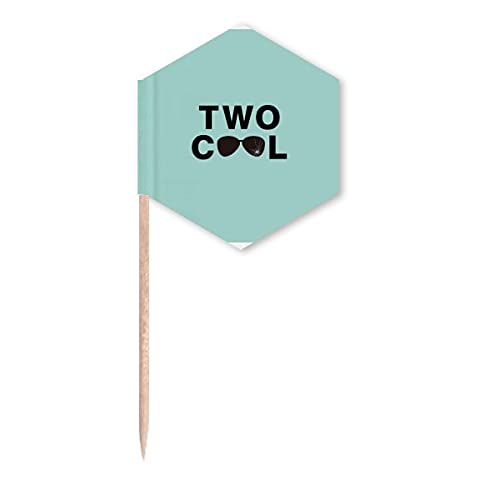 Two Year Old Cool Glasses Broken Toothpick Flags Cupcake Picks Party Celebration