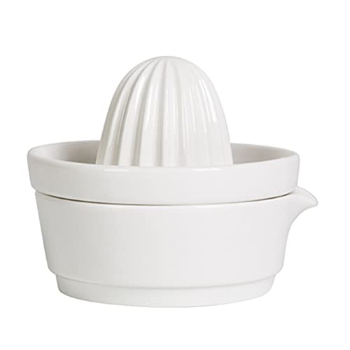 Zerodeko 1PC Manual Citrus Lemon Juicer, Ceramic Hand Press Fruit Juice Squeezer, Dishwasher Safe Heavy Duty Grapefruit Juicer, White