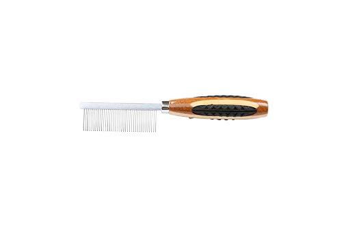Bass Brushes | Style & Detangle Pet Comb | Alloy Pin | Wide Tooth | Bamboo Handle | Striped Finish | Model A17-SB