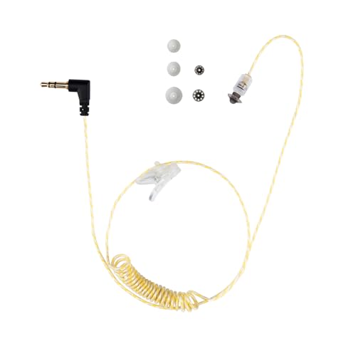 ERIPHA Tubeless Covert Security FBI Police 3.5mm /1 Pin Listen Only Earpiece Headset for Remote Speaker Mic Motorola Kenwood Two Way Radio (22" Cable)