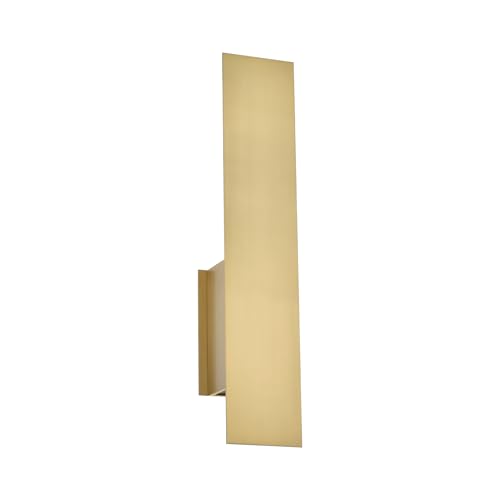 Ntsunxeko Gold Reflex Modern Wall Sconce Indoor, Minimalist Up and Down Wall Light, Wall lamp for Entryway Hallway Bedroom Living Room Corridor Mirror Stairs, 2x7W Max GU10 Base, Aged Brass