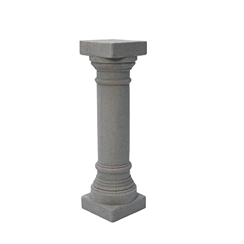 EMSCO Group Greek Column Statue – Natural Granite Appearance – Made of Resin – Lightweight – 28” Height