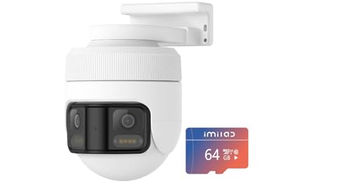 IMILAB EC6 Panorama+64GB SD Card: 3.5K WiFi Plug-in Spotlight Camera: 180° Utra Widely View w/344° Rotatable Dual-Lens Security Camera Outdoor