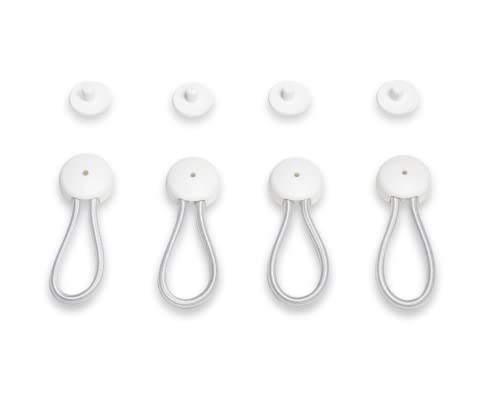 Stayput 8" White Shock Cord & Fastener for Canvas Covers, 4 Pack - Cord Length is 8" End to End w/Out Loop