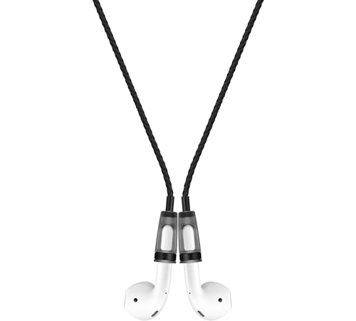 Lawonda Anti-Lost Neck Strap for Airpods, PU Leather Strong Magnetic Necklace Holder String, Compatible with AirPods 1&2/ Pro /3rd /Pro 2 Black