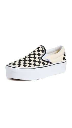 Vans Women's UA Classic Slip-On Stackform Sneakers, CheckerboardBlack/White, 10 Medium US