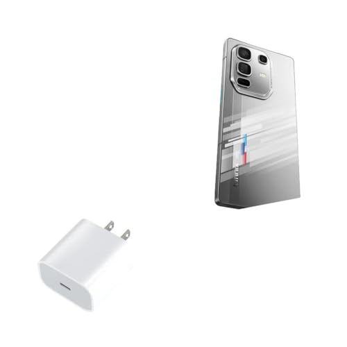 BoxWave Charger Compatible with Infinix Note 50 Pro+ 5G - PD GAN miniCube (30W), 30W Tiny PD GAN Type-C Wall Charger - Winter White