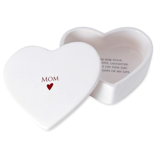 Mother of the Bride or Groom Gift, Heart Shaped Jewelry Keepsake Box from Susabella, Ceramic Box with Lid, Mother's Day or Wedding Gift for Mom, Mother of the Groom Present