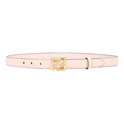 FENDI Belt For Women - WoMen'sCalf Leather Belt, Size 80 Cm (30 Inches), Pink, Gold-Tone Hardware, Ff Logo, Model 8C0648 Adjustable Belt Designer Leather Belt Luxury Belt