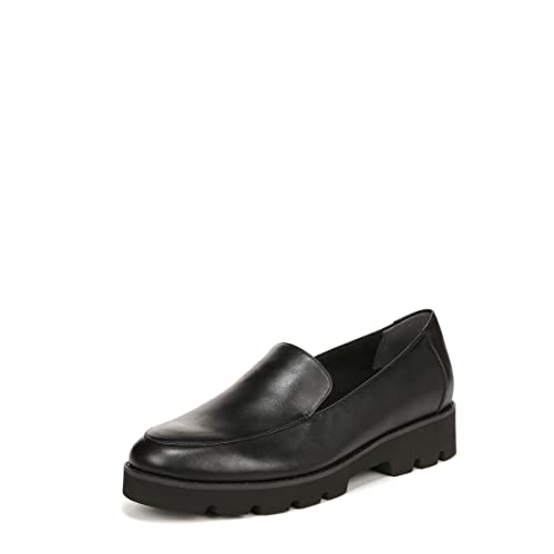 Vionic Womens Charm Kensley Comfort Loafers- Supportive Walking Shoes for Heel Pain, Plantar Fasciitis with Orthotic Insole Arch Support Black Nappa Leather 8.5 Medium