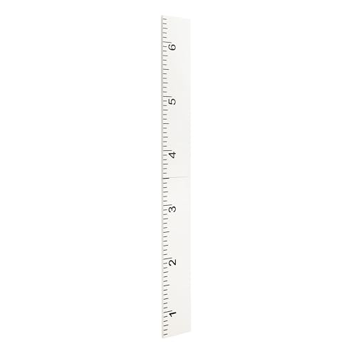 Kate and Laurel Modern 6.5-Foot Growth Chart Wooden Wall Ruler, 8 x 72, White, Decorative Wall-Mounted Height Chart for Kids for Use as Nursery or Children's Bedroom Decor