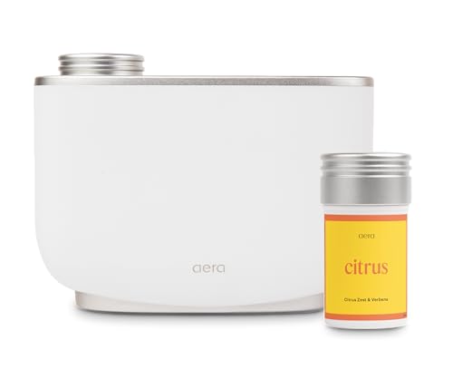 AERA Smart Home Fragrance Diffuser and Citrus Scent Refill Bundle - Alexa Compatible, Hypoallergenic, Family and Pet Safe, App Controlled