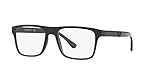 Emporio Armani Men's EA4115 Prescription Eyewear Frames with Two Interchangeable Sun Clip-Ons Rectangular, Matte Black/Clear/Light Grey/Dark Grey, 54 mm