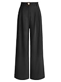 AUTOMET Wide Leg Dress Pants Womens Work Business Casual Palazzo Summer Flowy High Waisted Trousers Slacks 2025 Fashion Suit Pant Dressy Outfits Office Professional Clothes Black S
